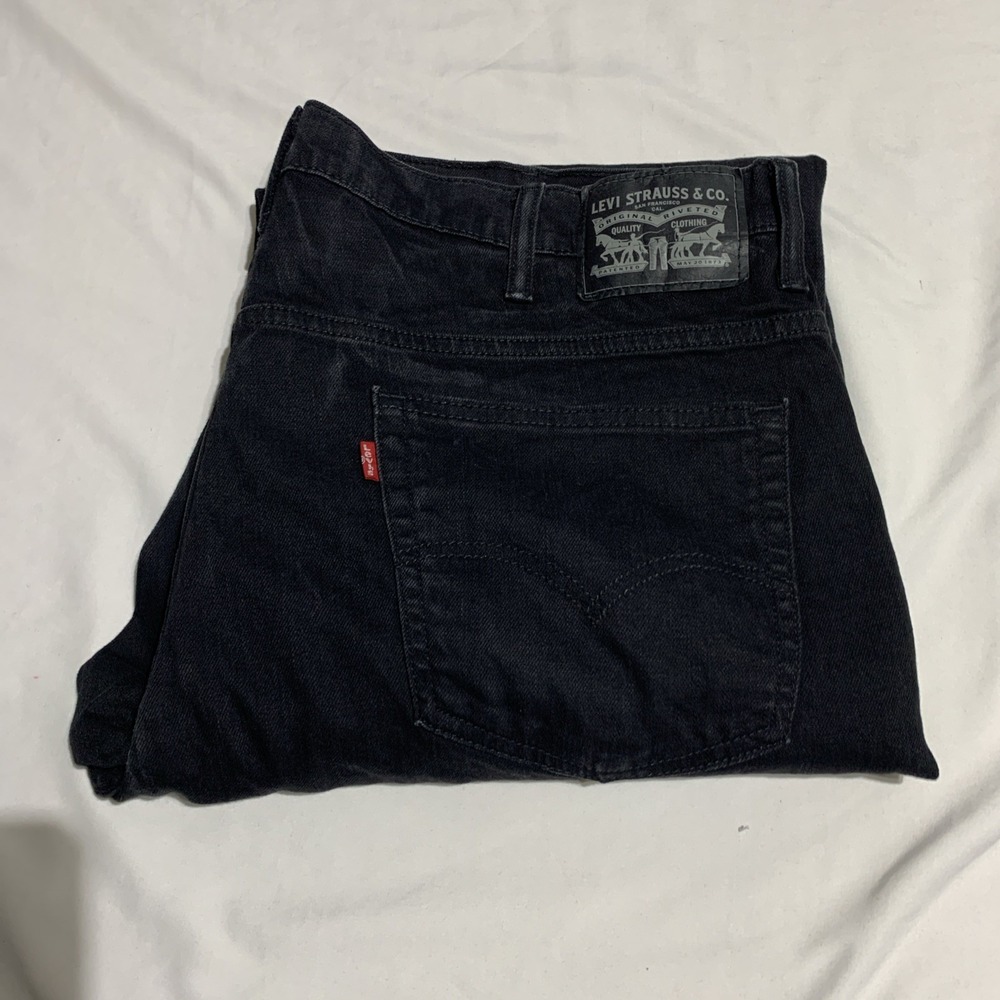 Levis 38x32 Black Jeans Black Denim Straight Leg Black Label Red Tag